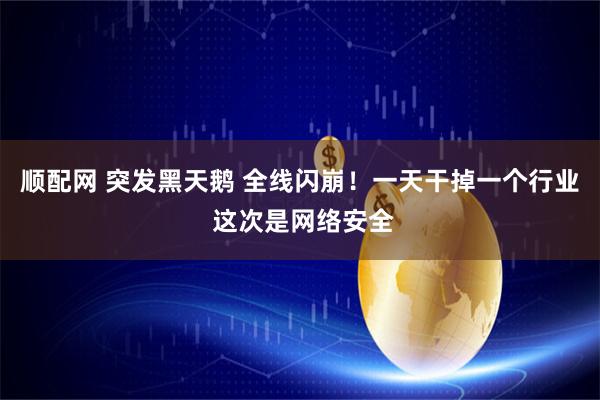 顺配网 突发黑天鹅 全线闪崩！一天干掉一个行业 这次是网络安全