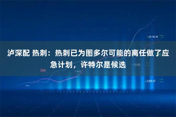 泸深配 热刺：热刺已为图多尔可能的离任做了应急计划，许特尔是候选